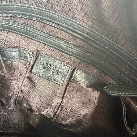 Cole Haan Black Pebble Leather Large Zip Top Tote With Silver Finish - Picture 6 of 14